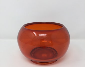Amberina Glass Bowl Tangerine Art Glass Mid Century Art Glass Collectible Glass Bowl MCM Glass Bowl Modern Amberina Bowl