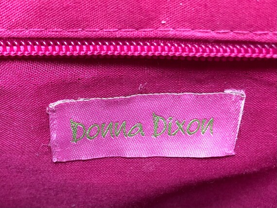 Donna Dixon Straw Tote Bag: Mod Leaf Design, Rasp… - image 8