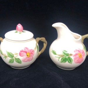 Franciscan Desert Rose Creamer and Sugar Bowl Set - USA Pottery