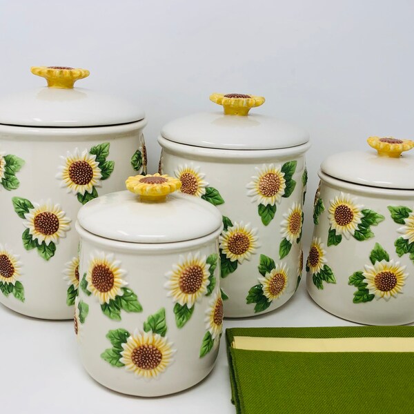 Sunflower Canisters Etsy