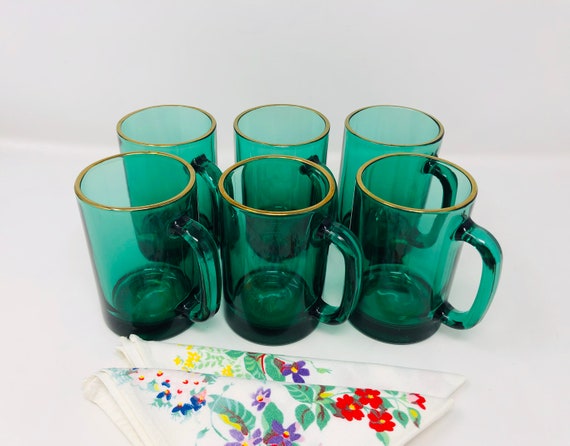 Colored Glass Coffee Cup, Green Glass Coffee Mugs