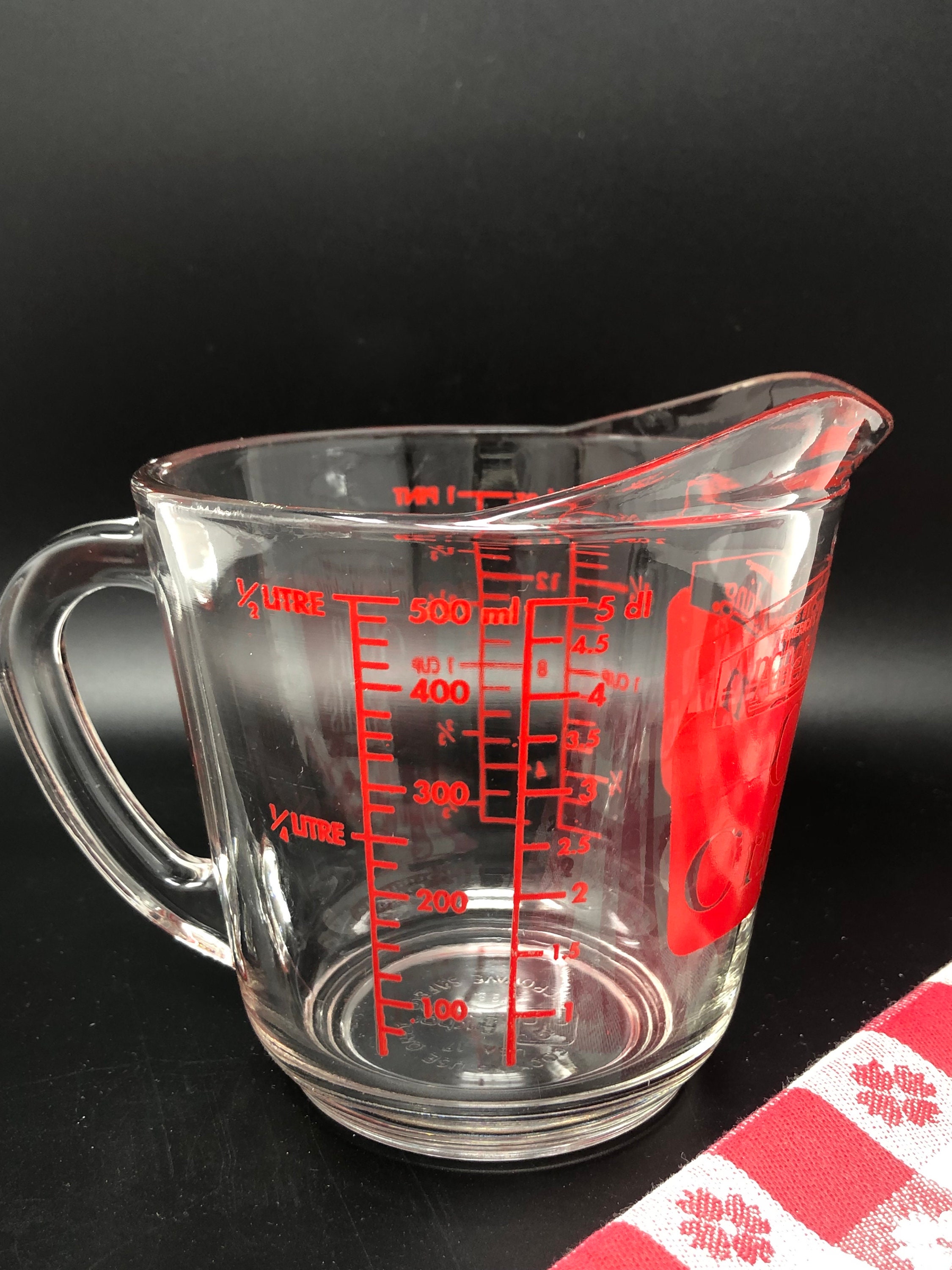 Vintage Anchor Hocking 1970 Glass 8 Cup Measuring Cup With Handle