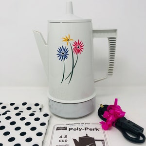 Regal Ware Automatic Percolator Urn Coffee Maker MCM 10-20 Cup Poly Perk  Flowers