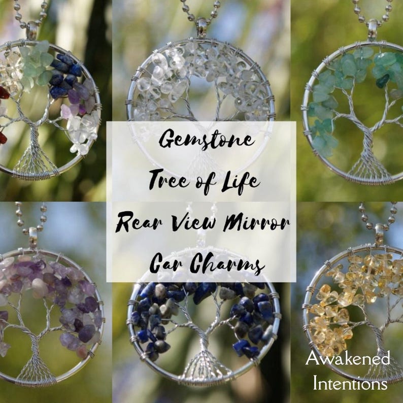Clear Quartz Tree of Life Car Charm, Spiritual Healing Gift image 3