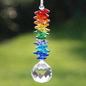 Regenboogkristal zonnevanger – feng shui-raamprisma, hangende zonnevanger, positieve energie, handgemaakt kristallen ornament