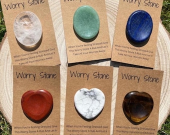 Crystal Worry Stone, Anxiety Relief, Positive Gift Card