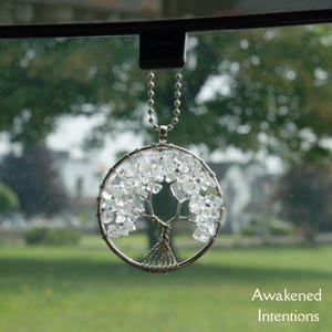 Clear Quartz Tree of Life Car Charm, Spiritual Healing Gift image 7