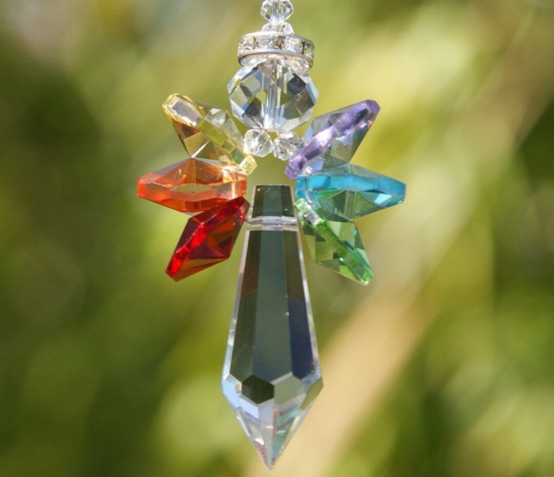 Guardian Angel Suncatcher Prism Sun Catcher Crystal, Rearview Mirror