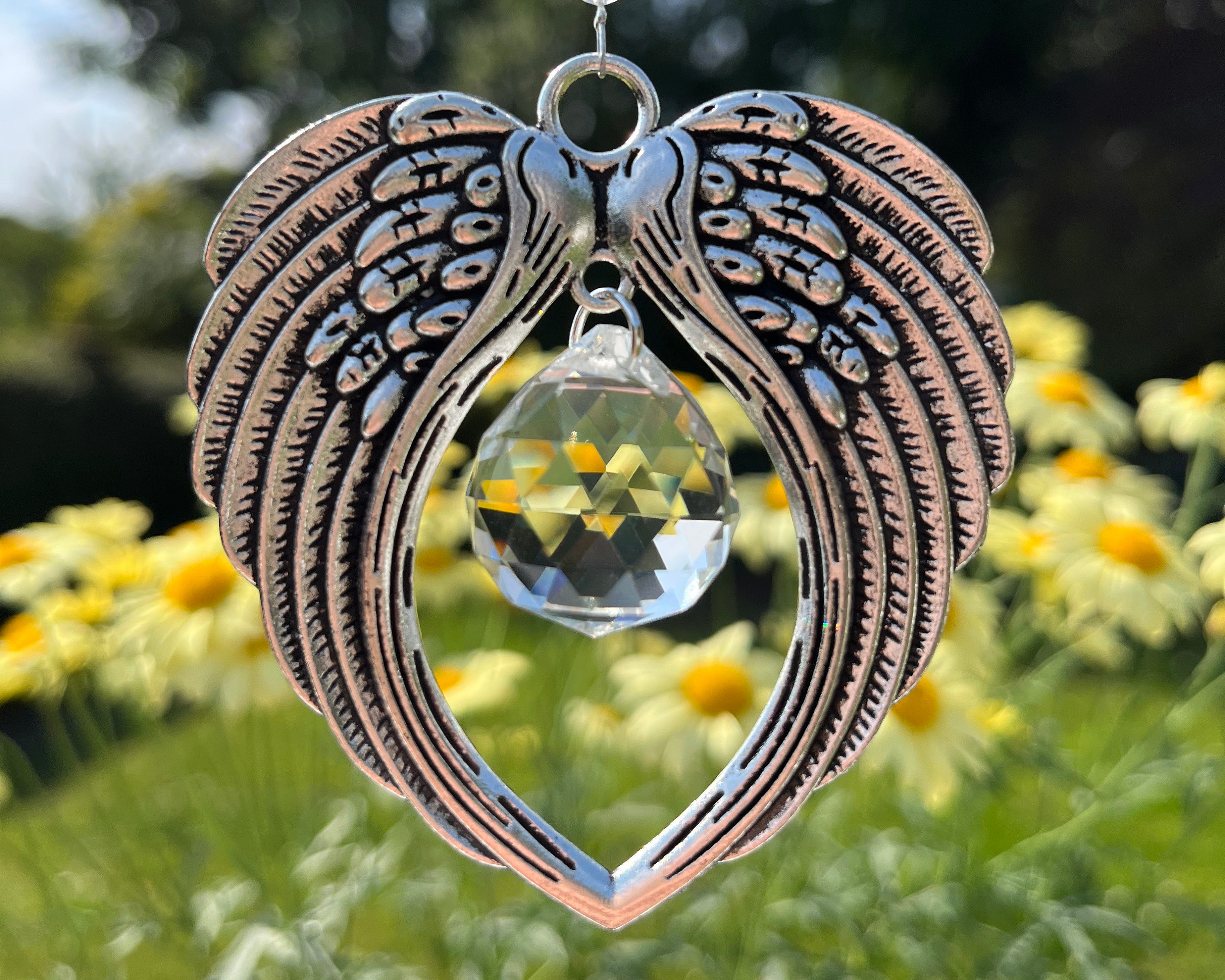 Crystal Angel Wing Suncatcher Pendant Rainbow Maker Window Hanging G8L6 