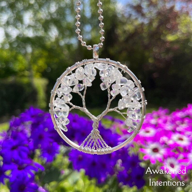 Clear Quartz Tree of Life Car Charm, Spiritual Healing Gift image 8