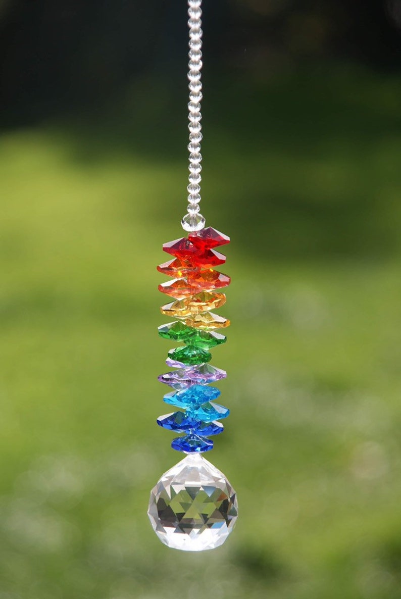 Crystal Suncatcher Rainbow Maker Hanging Prism Pride Feng Etsy