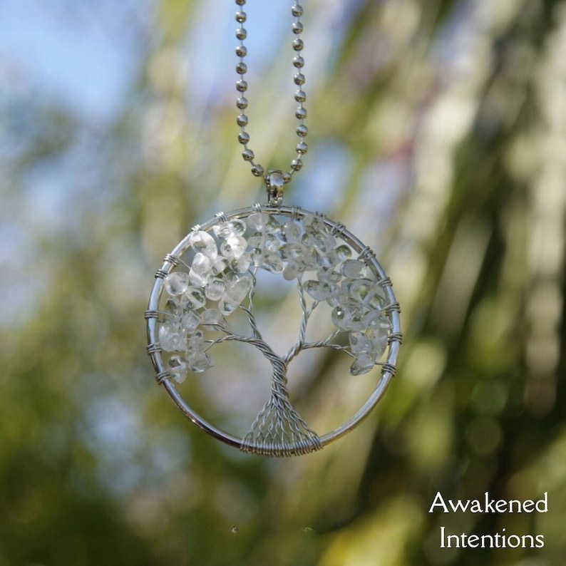 Clear Quartz Tree of Life Car Charm, Spiritual Healing Gift image 6