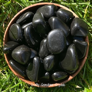 Turmalina caída piedra preciosa natural protección curativa piedras de cristal pulido negro