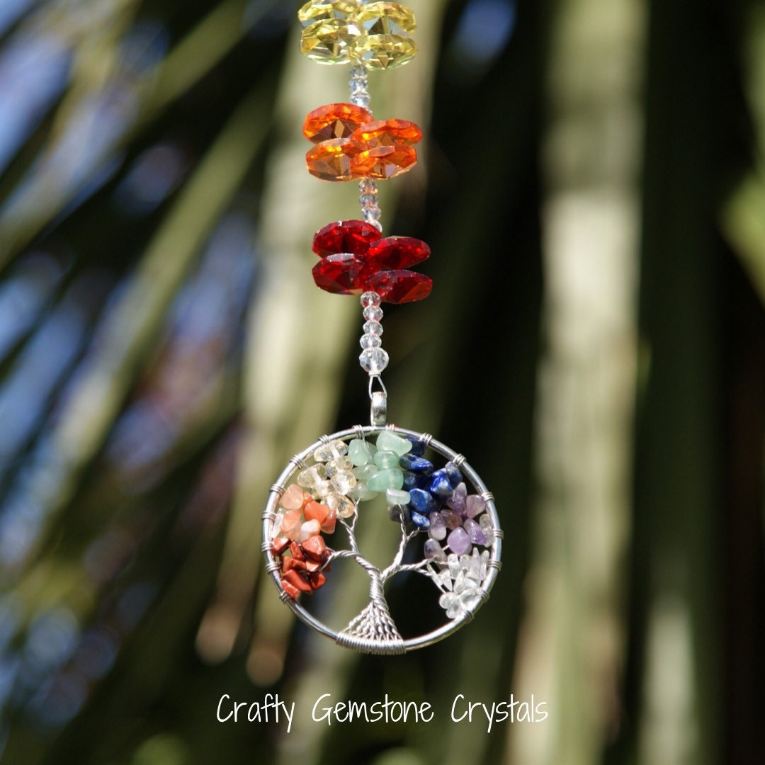 Suncatcher Lebensblume 17,5 Cm - Chakra Farben Fensterdekoration