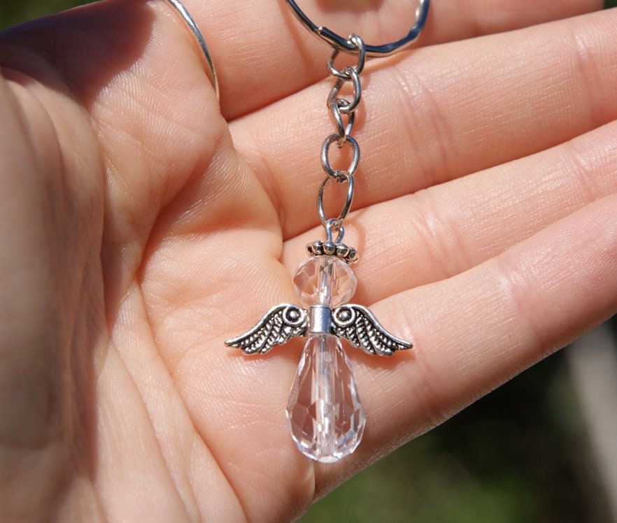 Angel Keyring Gift Guardian Angel Keychain Gift Etsy
