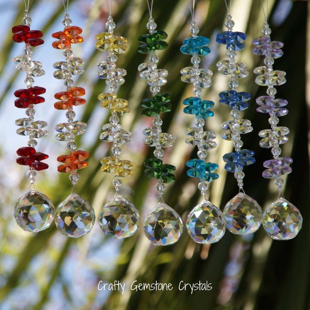 Crystal Suncatchers Hanging Feng Shui Crystal Large Window Etsy