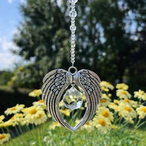 Angel Wings Crystal Suncatcher, Rainbow Prism, Sympathy Gift