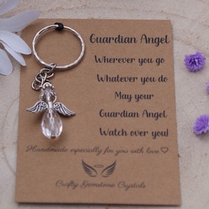 Guardian Angel Keyring Key Chain Car Charm Angel Message Special Memorial Gift Thinking of You Angel