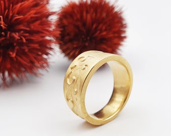 gold-plated silver ring with pattern
