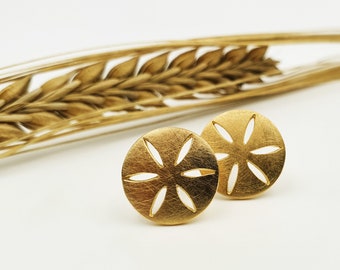 gold-plated silver studs with pattern