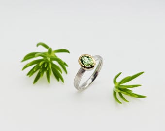 Ring with tourmaline in gold setting