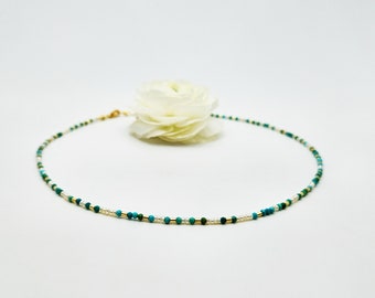Necklace with gold, pearls and turquoise