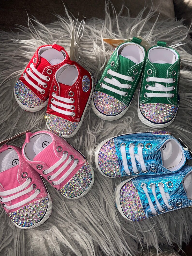 blinged out baby shoes