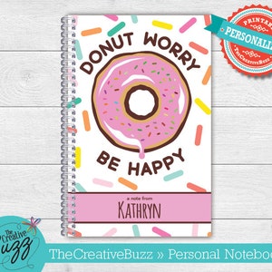Personalized Pink Donut Spiral Bound Notebooks and Pads image 1