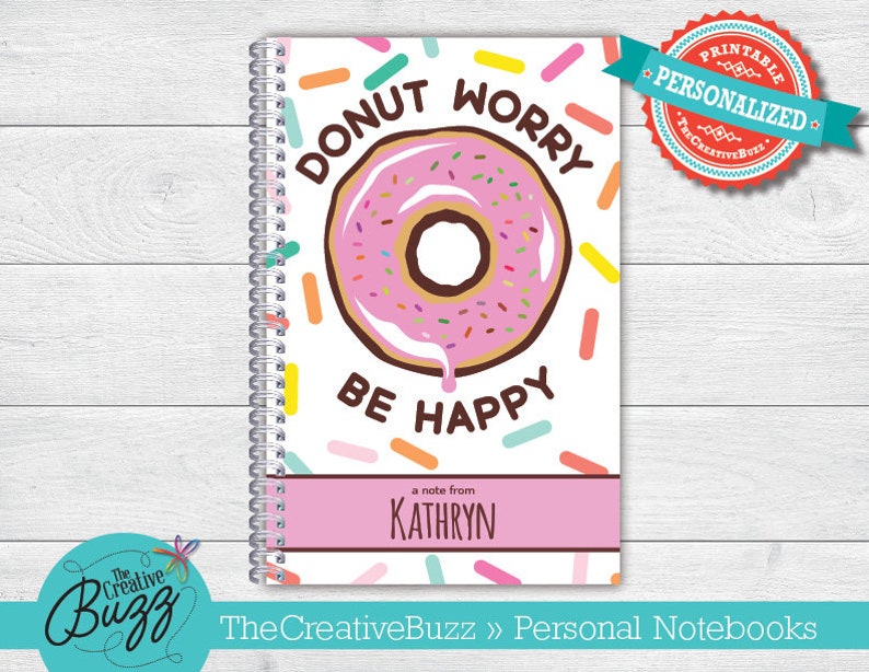Personalized Pink Donut Spiral Bound Notebooks and Pads image 1