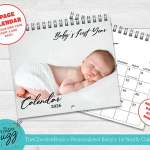 Custom Designed Photo Wall Calendar, Personalized for you, Momento Calendar, Baby's First Year Calendar