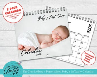 Custom Designed Photo Wall Calendar, Personalized for you, Momento Calendar, Baby's First Year Calendar