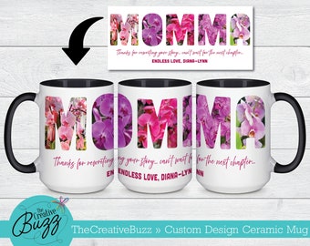 Taza especial con foto de mamá, taza del día de la madre, mamá, taza de café personalizada, regalo de cumpleaños, niños, taza con imagen con nombre, personalizada