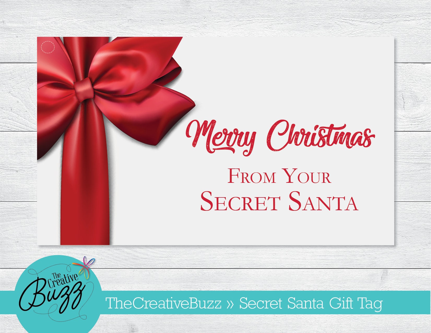 Christmas Secret Santa Exchange Wish List Card Includes Gift Tags