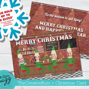 Elf Yourself Merry Christmas Greeting Card Version 9 With Personalized Message Option / Envelopes Included