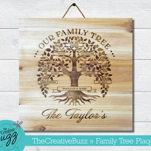 Family Tree,Mother&#39;s Day Gift,Etched Family Tree Plaque,New Baby,Newlyweds,Couples,Family Heirloom,Lineage,Ancestry,Family Sign,Relatives