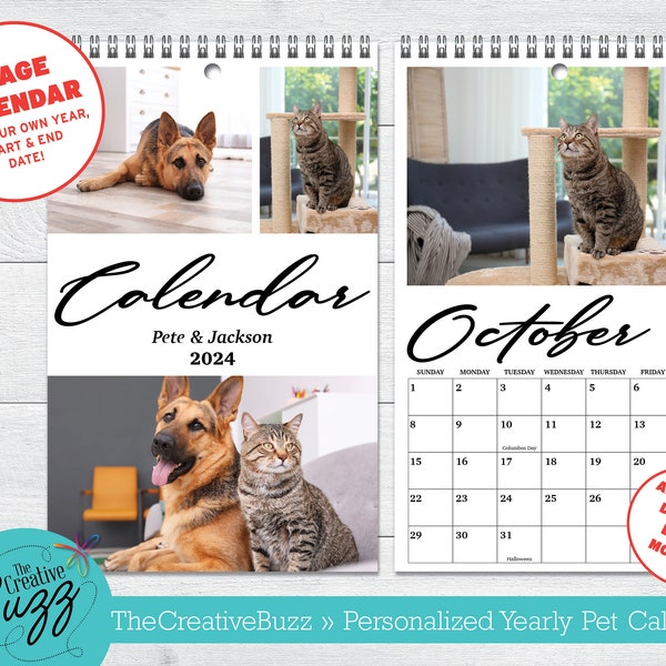 Custom Designed Photo Wall Calendar, Personalized for you, Momento Calendar, Pet Calendar
