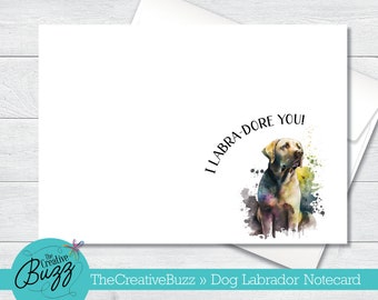 Watercolor Dog Set | Sitting Yellow Labrador | Note Cards & Envelopes