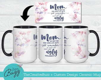 Taza para niños hermosos de mamá, taza para el día de la madre, taza de café personalizada, regalo de cumpleaños, vacaciones, humorístico, taza con imagen con nombre, personalizada