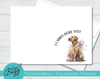 Watercolor Dog Set | Sitting Yellow Labrador 2 | Note Cards & Envelopes