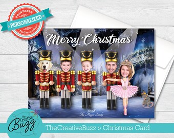 Elf Yourself Merry Christmas Greeting Card Nutcracker With Personalized Message Option / Envelopes Included