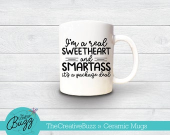 Funny Sweet Smartass Mug,Mother's Day Mug,Custom Coffee Mug,Birthday Gift,Busy Mom,Working Mom,Humorous Mug,Family