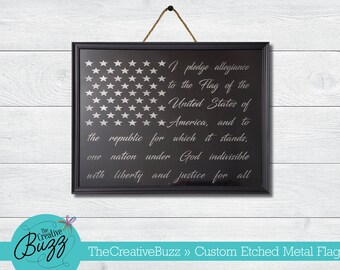 American Flag Etched Pledge of Allegiance,4th of July,Memorial Day,Patriotic,Mother's Day,Father's Day,Birthday,Citizenship,Celebrate