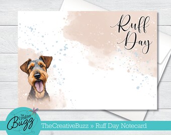 Watercolor Dog Set | 'Ruff Day' Terrier | Note Cards & Envelopes