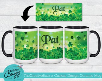 St. Patrick's Day,Personalized Shamrock Mug,Mother's Day Mug,Custom Coffee Mug,Birthday Gift,Mug with Name,Personalized