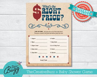 Cowboy Baby Shower Game: Right Price!