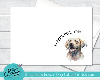 Watercolor Dog Set | Happy Yellow Labrador | Note Cards & Envelopes