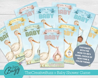 Juego personalizado impreso de cigüeña "¿Quién tiene el bebé?" / Juego para baby shower