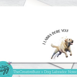 Watercolor Dog Set | Running Yellow Labrador | Note Cards & Envelopes