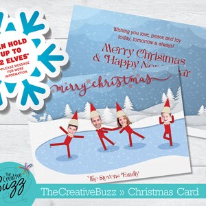 Elf Yourself Merry Christmas Greeting Card Version 5 With Personalized Message Option / Envelopes Included