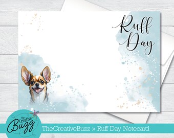 Watercolor Dog Set | 'Ruff Day' Chihuahua | Note Cards & Envelopes